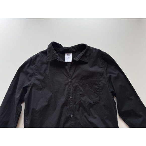 GAP True Black Cotton Poplin Button-Up Classic Shirt, Size S - Picture 7 of 14